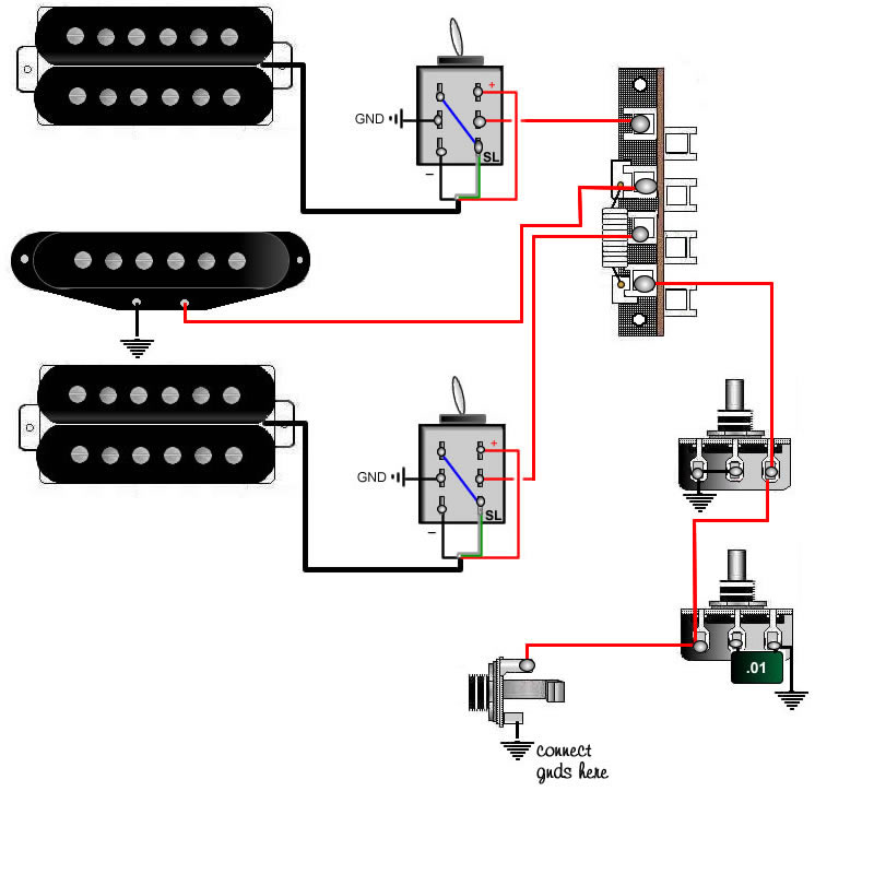 Guitar Wiring Diagram 2 Humbucker 1 Volume 1 Tone - Wiring Diagram